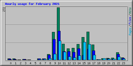 Hourly usage for February 2021