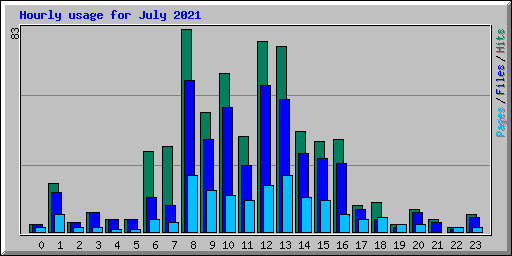 Hourly usage for July 2021