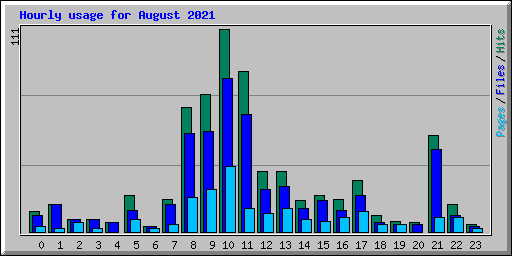 Hourly usage for August 2021